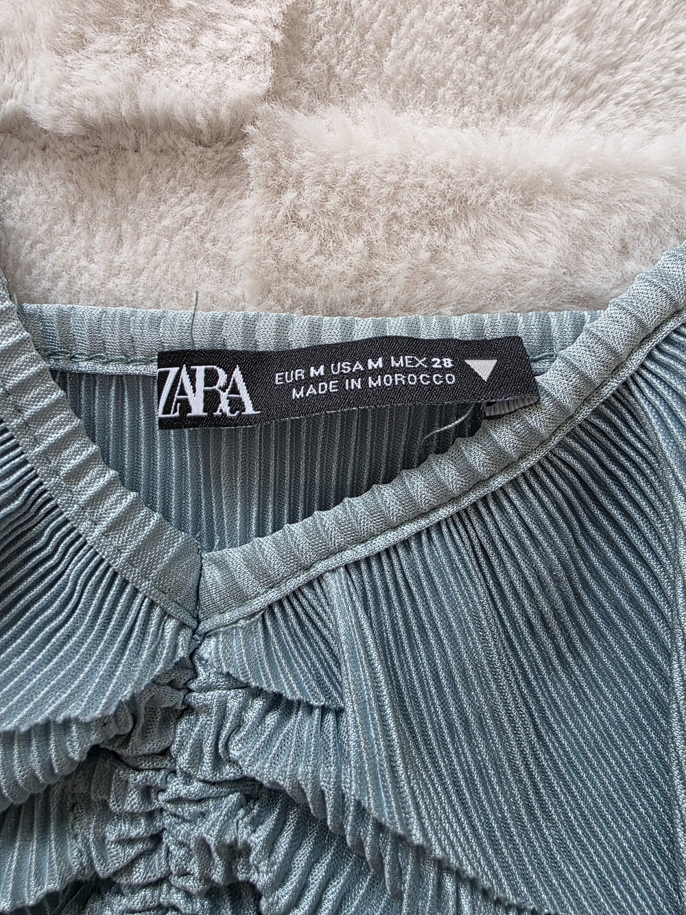 Zara Teal Ruffle-Trim Drawstring Crop Top - Picture 5 of 5